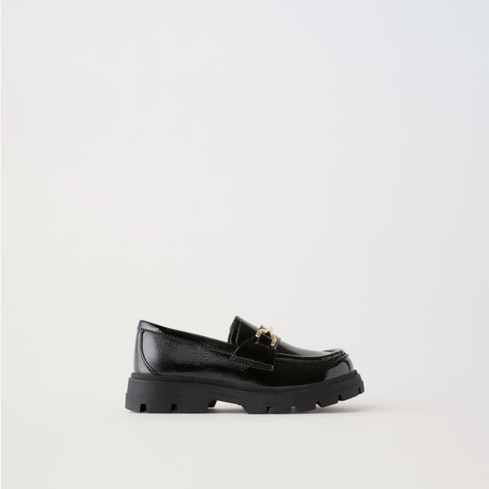 Vince Camuto Black Kids Dress Loafers with Gold Accent